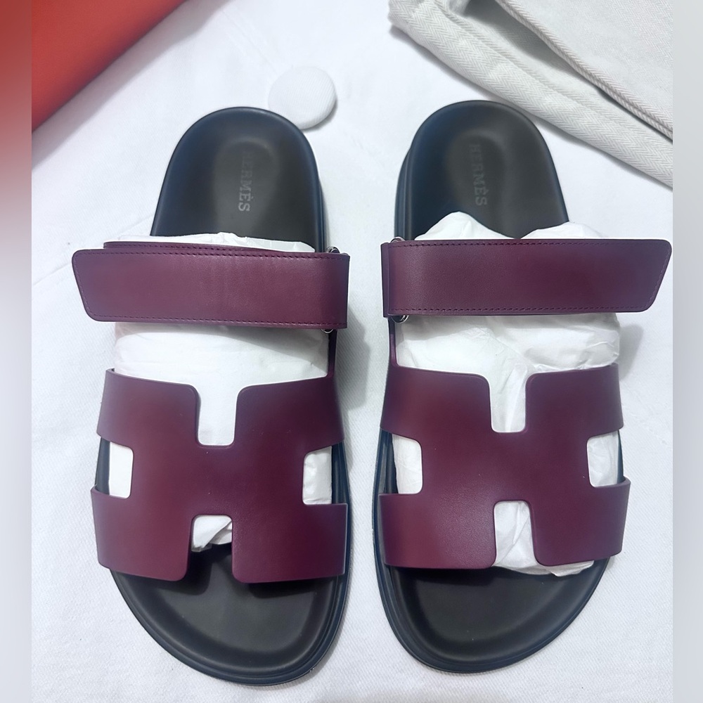Hermes chypre sandal women’s 39.5 in Rouge H NIB - Picture 2 of 6